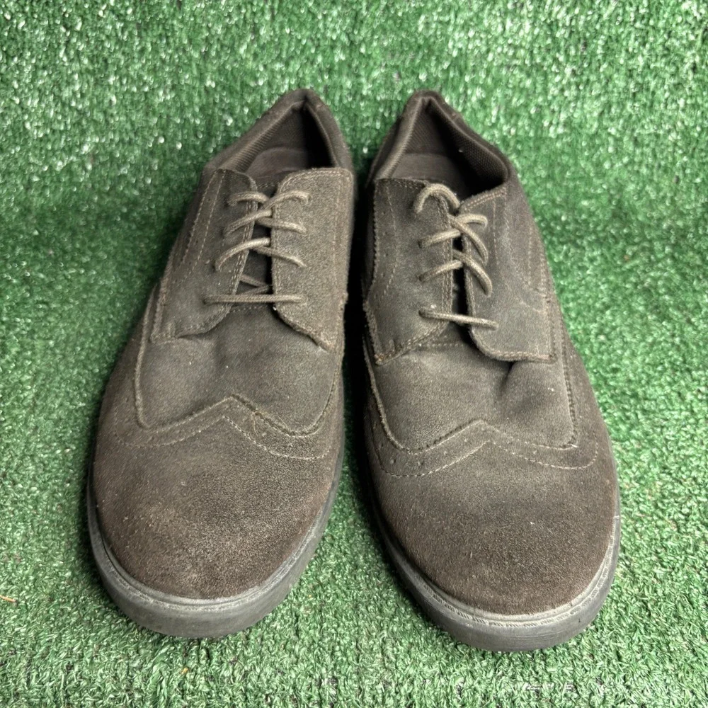 Skechers 62334 Wingtip Brogue Suede Lace Up Oxford Chocolate Brown Mens Size 12
